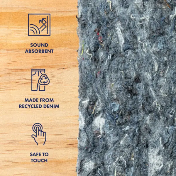 Quiet Denim Sound-Proofing Recycled Denim Insulation | 16" on Center | 1 Pallet | 12 Bags (992 Sq Ft) - Image 2