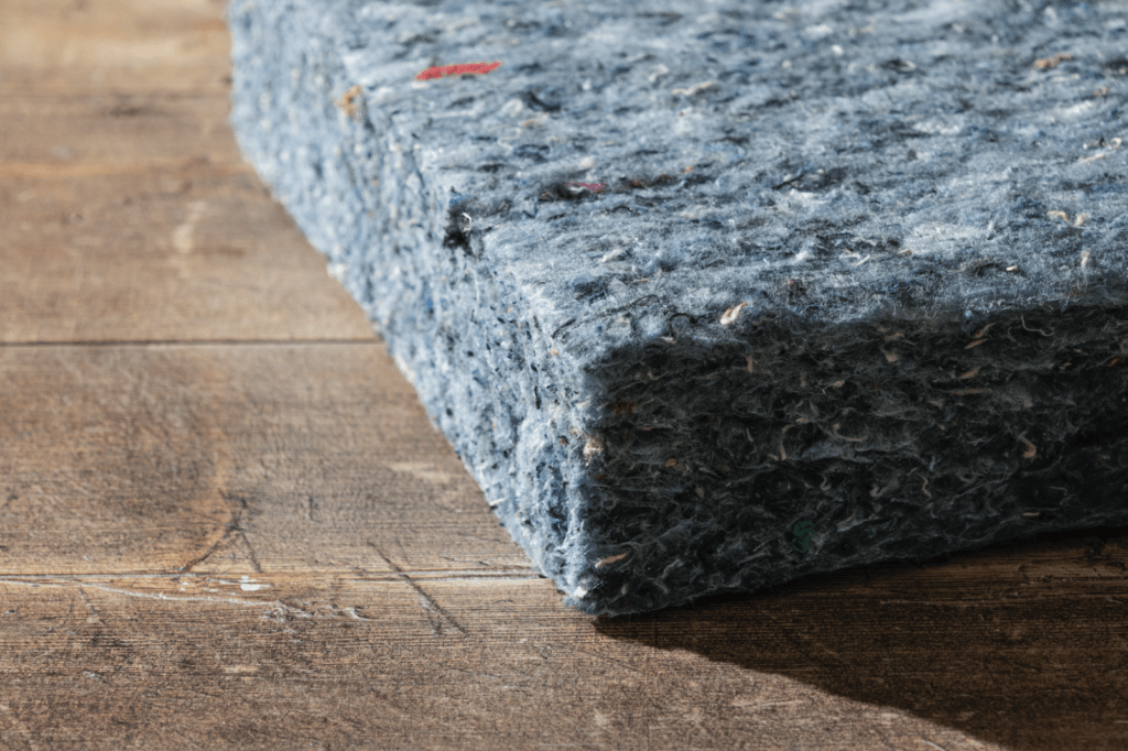 A photo of denim insulation, a premium thermal insulation material.