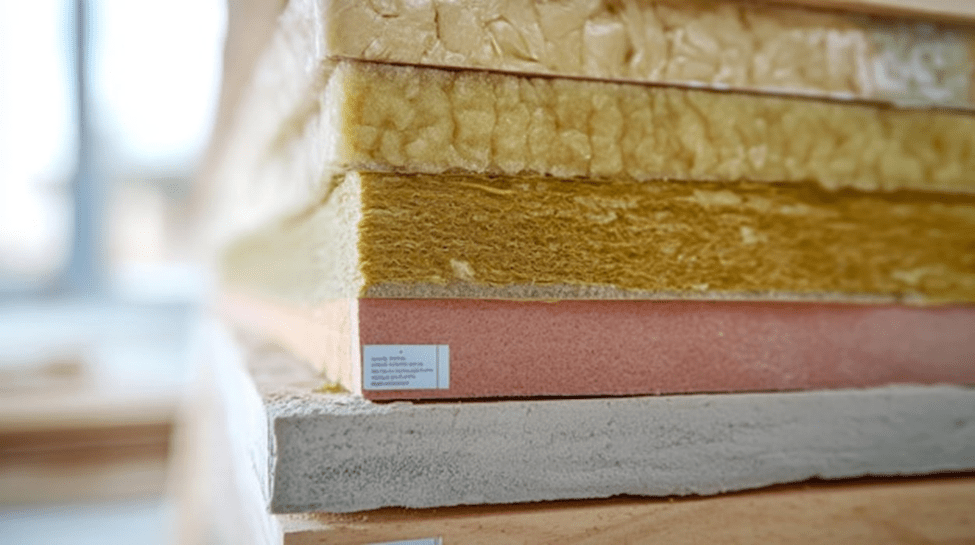 Different types of sustainable insulation solutions materials.