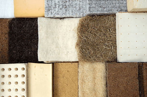Different types of thermal insulation materials.