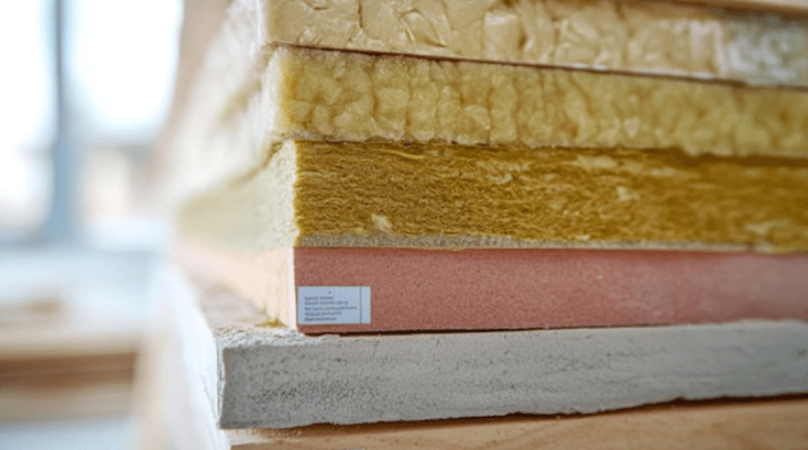 An image of various types of non-fiberglass insulation options.